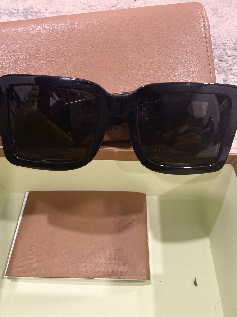 Burberry Black Oversized Square Sunglasses
